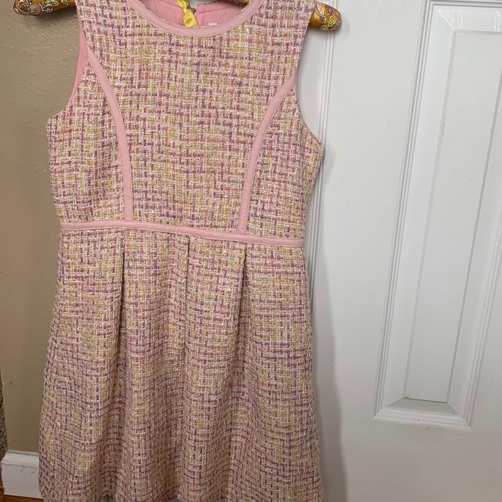 Sz 14 pink tweed dress girls dress sparkle